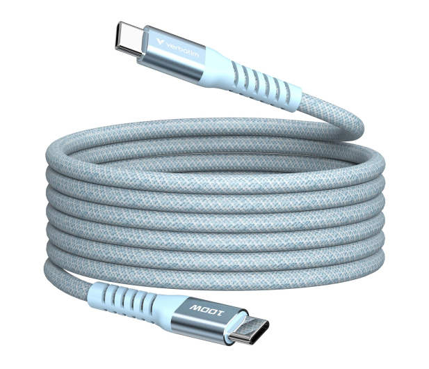 VERBATIM Sync & Charge USB C to USB C 100W Magnetic 120 cm - Blue - 1340227 - zdjęcie